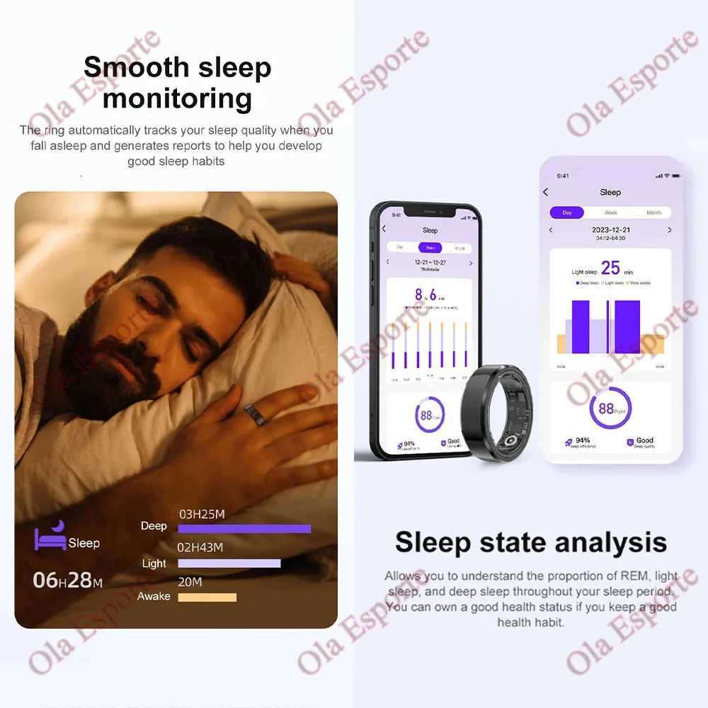 NEV Smart Ring Military Grade Titanium Steel Smart Rings for Women Men Health Monitoring IP68 5ATM Waterproof Multi-sport Mode W250819