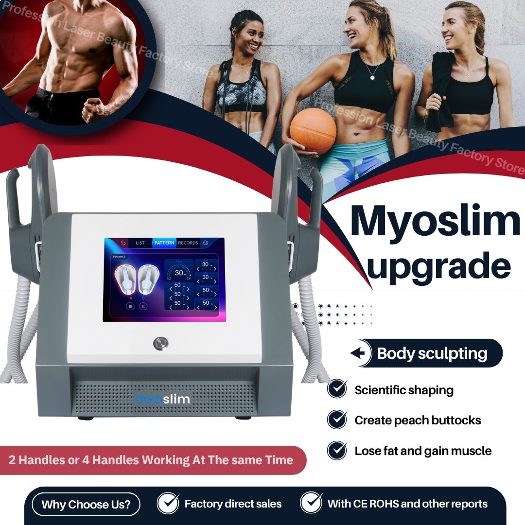 Myoslim EMS Body Sculpting Machine With RF High Energy Technology For Fat Reduction Muscle Building And Professional Beauty Salon Body Contouring Trea