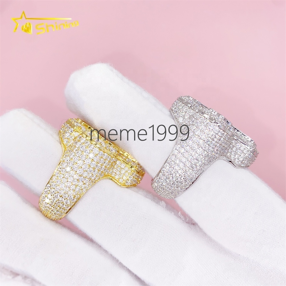 New Design Silver 925 VVS Moissanite Hip Hop Iced Out Fine Jewelry Necklace Men Pendant Cross Pendants With Cross Ring