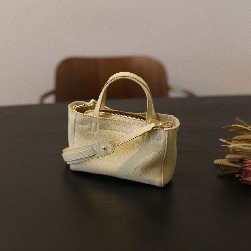 2025 Spring/Summer New French Style Mini Tote First Layer Cowhide Fashion Handbag Genuine Leather Women's Shoulder Crossbody Bag