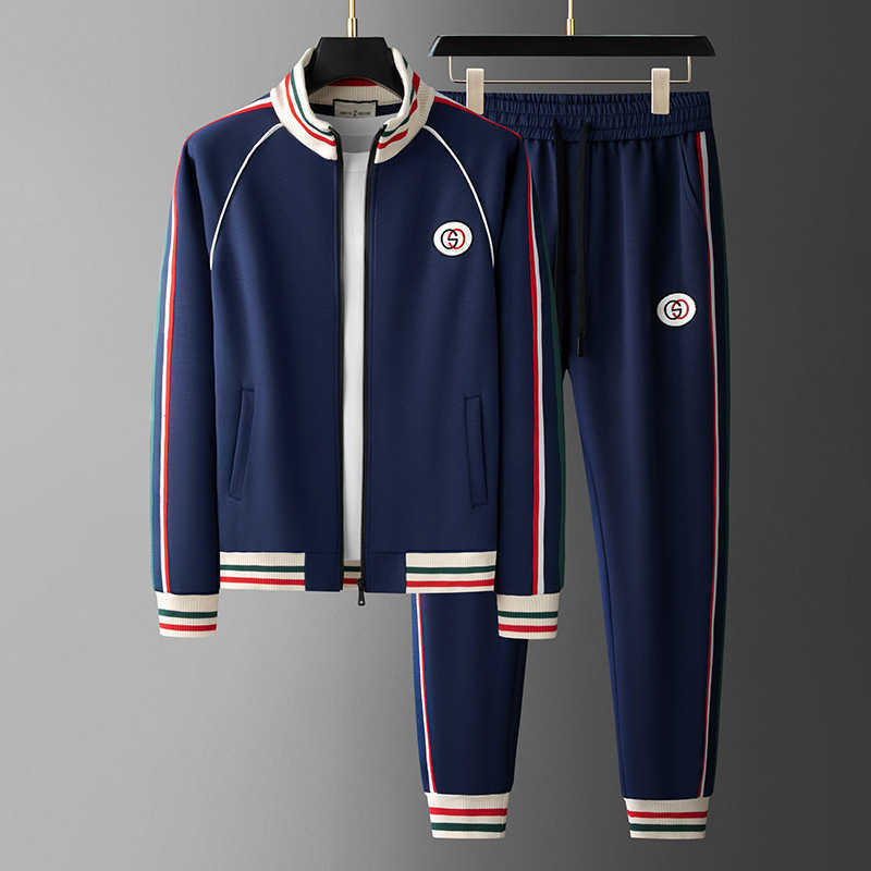 Autumn new style button-down hoodie and pants set for men - stylish and trendy men's two-piece outfit for men S25819