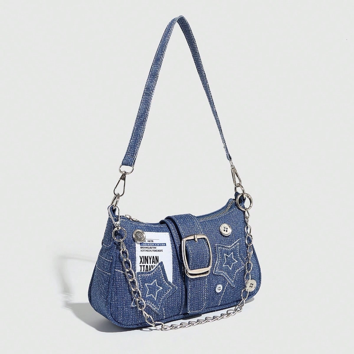 2025 Autumn Women's Underarm Bag New Fashion Trend Niche Crescent Bag Canvas Handbag Chain Shoulder Bag Women's Crossbody Bag Women's S