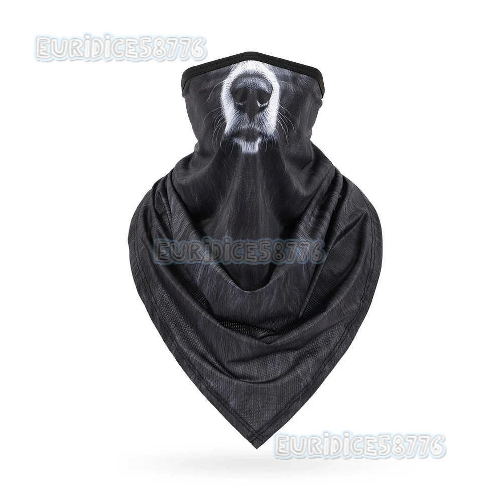 Multifunctional 3D Animal Print Triangle Scarf New Bandana Unisex Sports Hiking Headgear Cycling Face Mask Reusable Neck Gaiter H250819