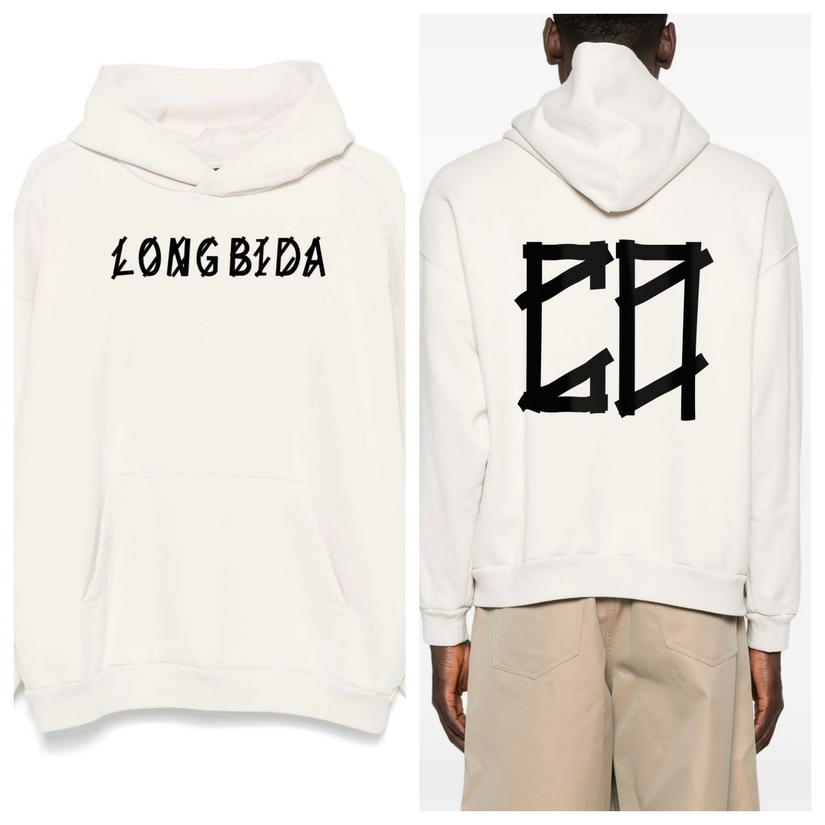 Men's Designer Hoodies Unisex Cotton Printed High Street Retro Style Crew Neck Loose Fit Pullover Tee & Hoodie for Autumn Winter Seasonal Fashion