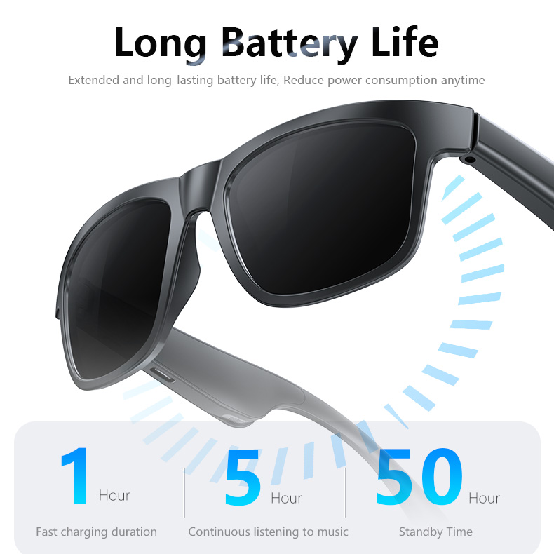 High-tech intelligent Bluetooth translation glasses, future intelligence, lightweight design, comfortable wearing life, outdoor riding, sports running