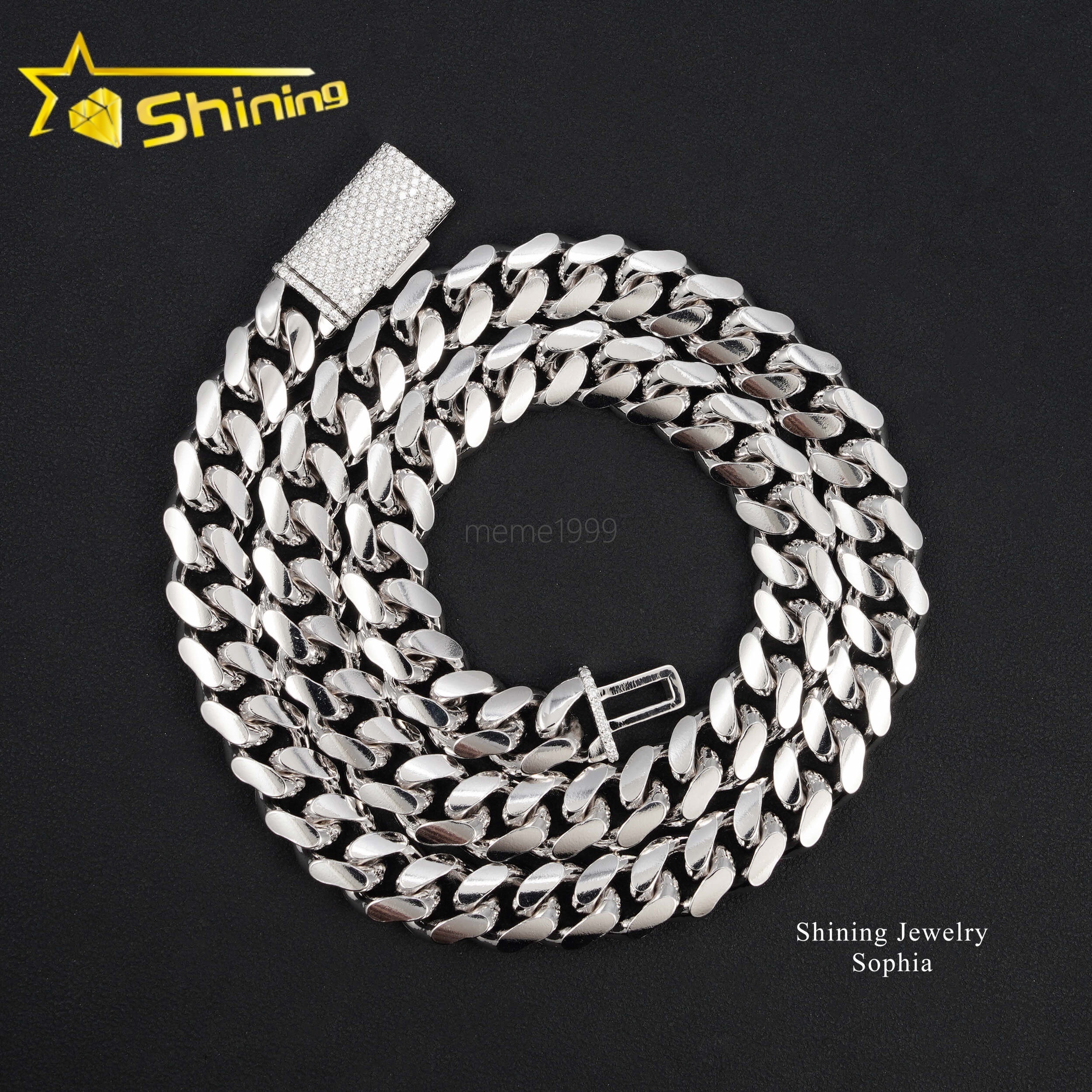 IGI Certified Custom Iced Out Clasp Lab Grown Diamond Necklace Hip Hop Sterling Silver 12MM Miami Cuban Link Chain