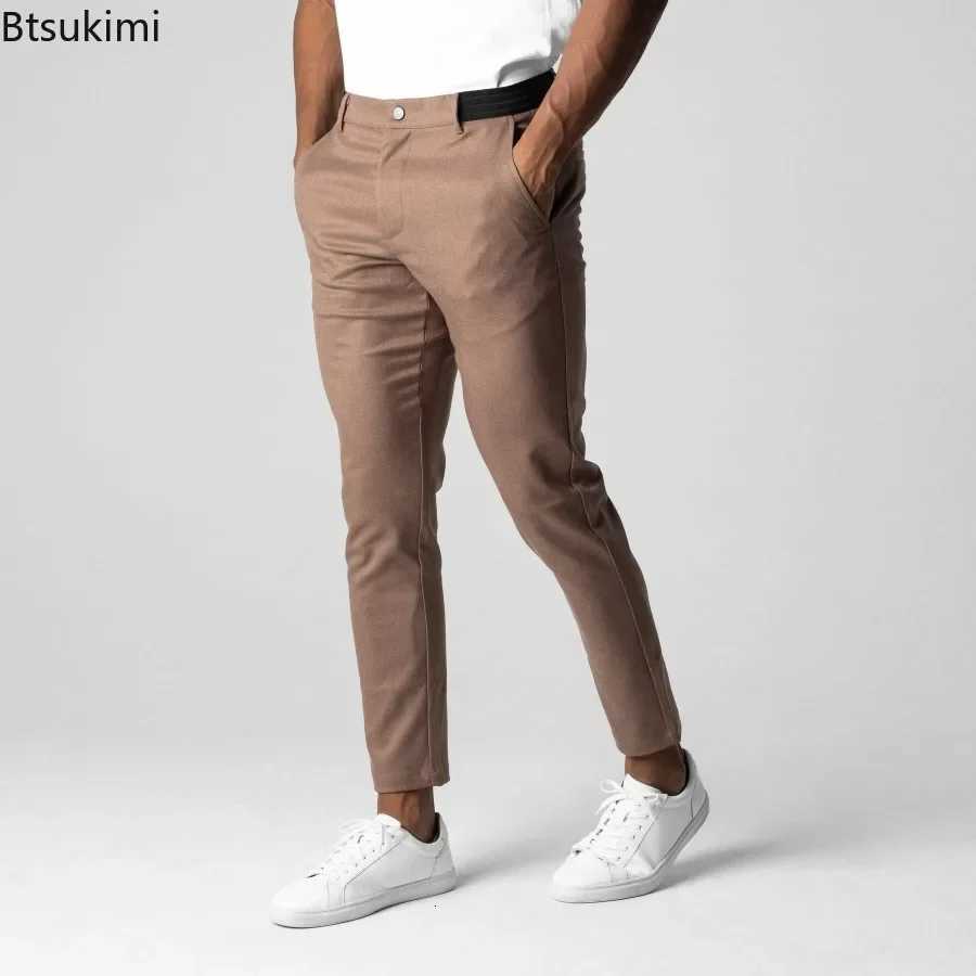 Spring Autumn New Mens Casual Pants Breathable Comfort Business All Match Elasticity Slim Long Pants Handsome Pencil Pants Male W250819
