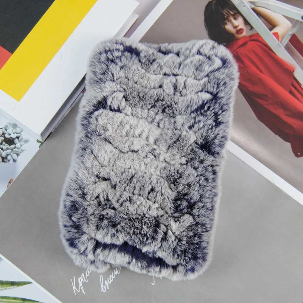 Rex Rabbit Fur Ring Scarves Warm Soft Women Genuine Rex Rabbit Fur Headbands Scarf Handmade Knitted Real Rex Rabbit Fur Scarfs L250818Q34Z