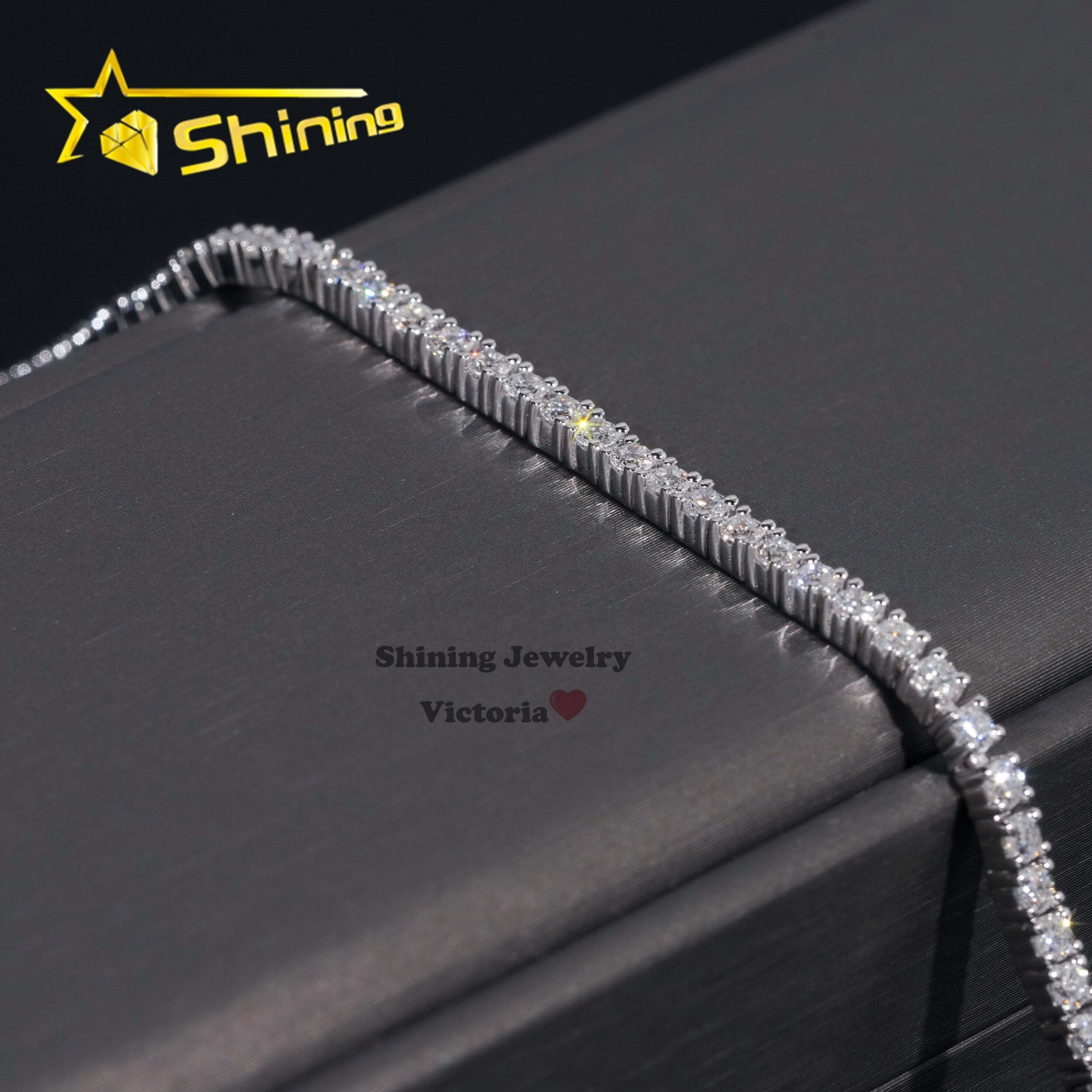 Custom High Quality Fine Jewelry Hip Hop Chain Lab Grown Diamond Tennis Necklace 10K 14K 18K Real Gold 2MM Tennis Bracelet