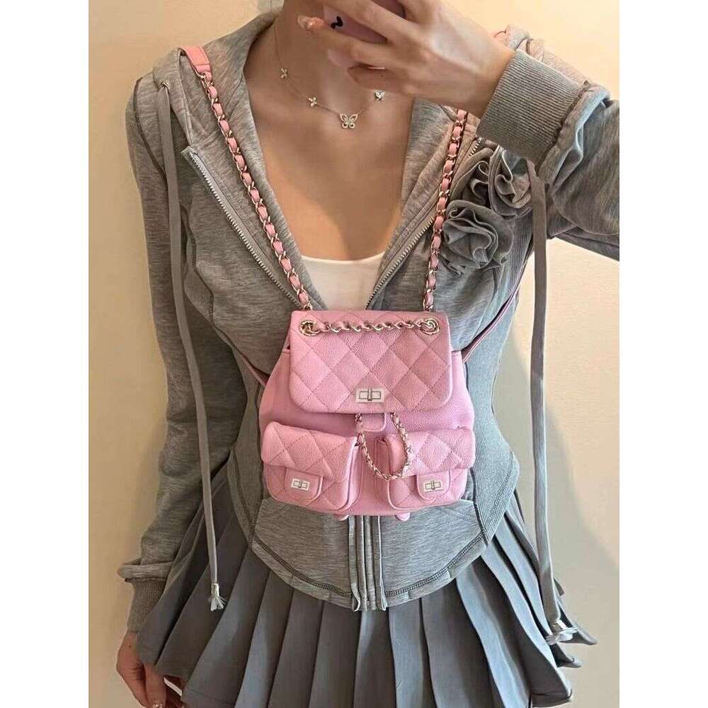 2025 New Xiaoxiangfeng Korean Edition Versatile Chain For Students Large Capacity School Bag Fashion Trendy Backpack