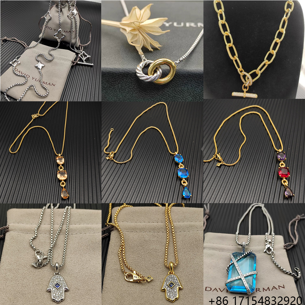 2025 New Sterling Silver DY Classic Star Interlocking Pendant Necklace, Exquisite and Elegant Jewelry Suitable for Any Occasion Suitable for Both Men and Women