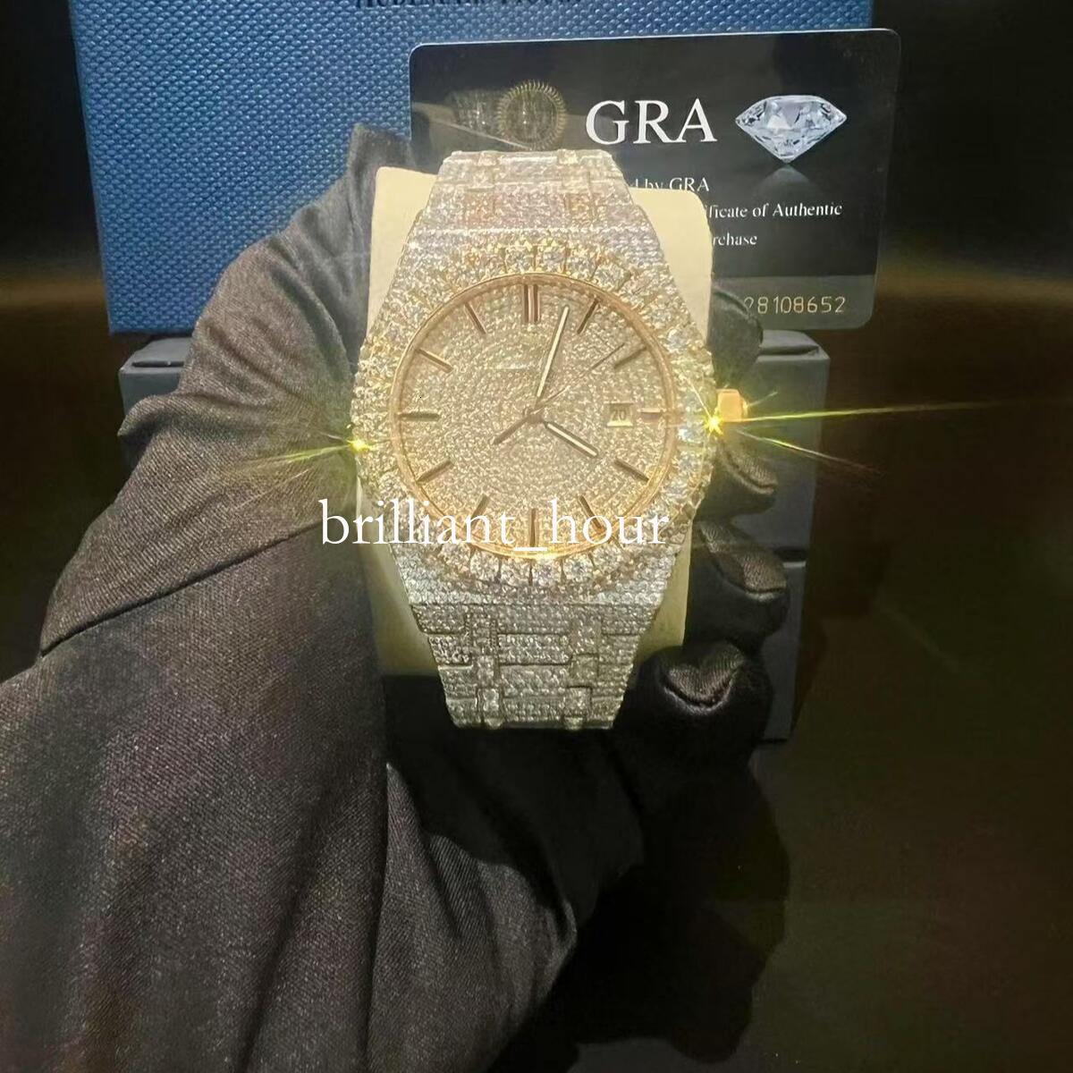 Top-notch design VVS Moissanite mechanical dia watches, men's and women's hip-hop style wristwatches