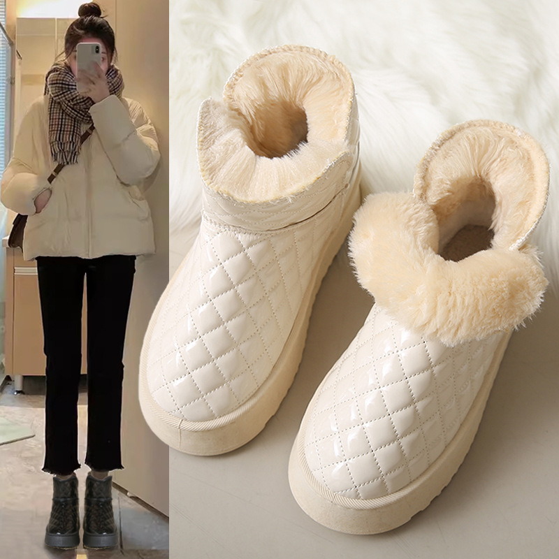 Free delivery designer woman cotton boots Snow boots for women low cut and plush lightweight daily wearing cotton boots