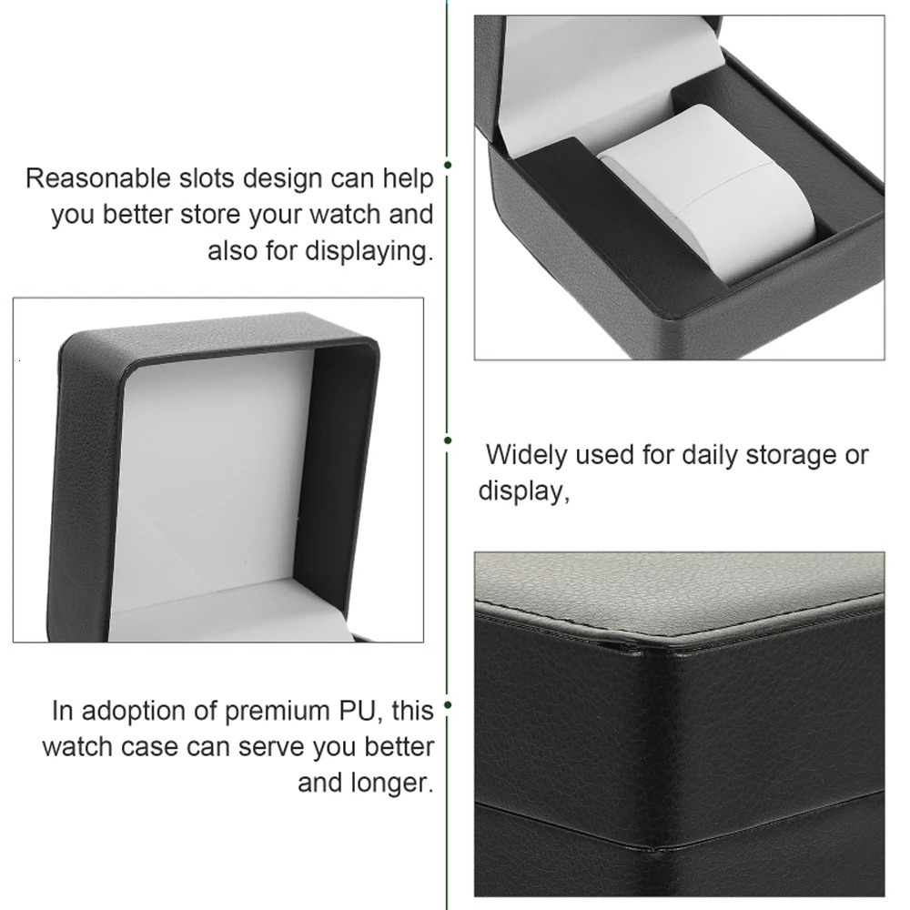 Black Single Watch Gift BoxPU Leather Wristwatch Display Case Organizer for Men and Women PU Leather Watch Organizer 250819