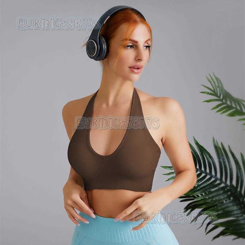 Deep v Triangle Cup Yoga Vest Halter Adjustable Beautiful Back Moisture-wicking Sweat-absorbing Sports Bra Breathable H250819