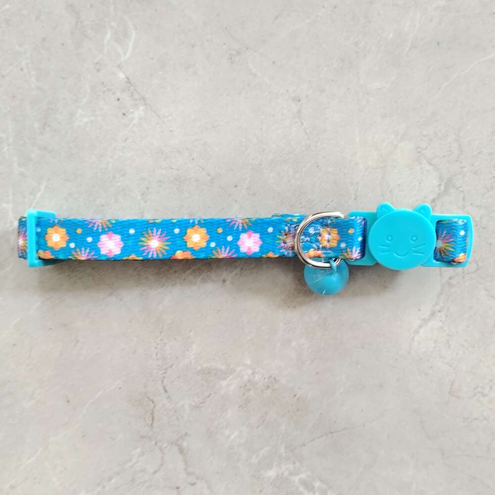 Colorful Flower Pet Collar Cute Cat Necklace Pink Sky Blue Fashion Festive Kitten Neck Ring