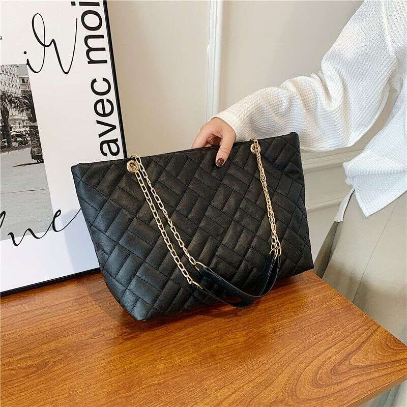 Women's Bag High-end Light Niche Design Korean Version Of Large-capacity dia chain tote women's retro shoulder bag
