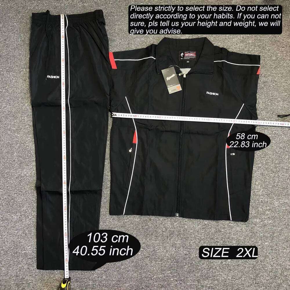 2025 Casual Windproof Running Sets Sportswear Men's Jogging Sport Jacket+Pants Sweatsuit Plus Size Breathable Workout Clothes