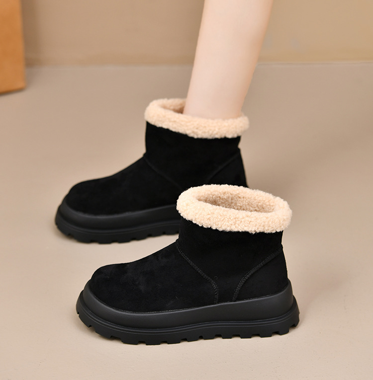Free delivery designer woman cotton boots Snow boots women's short tube with fleece anti slip and warm cotton boots