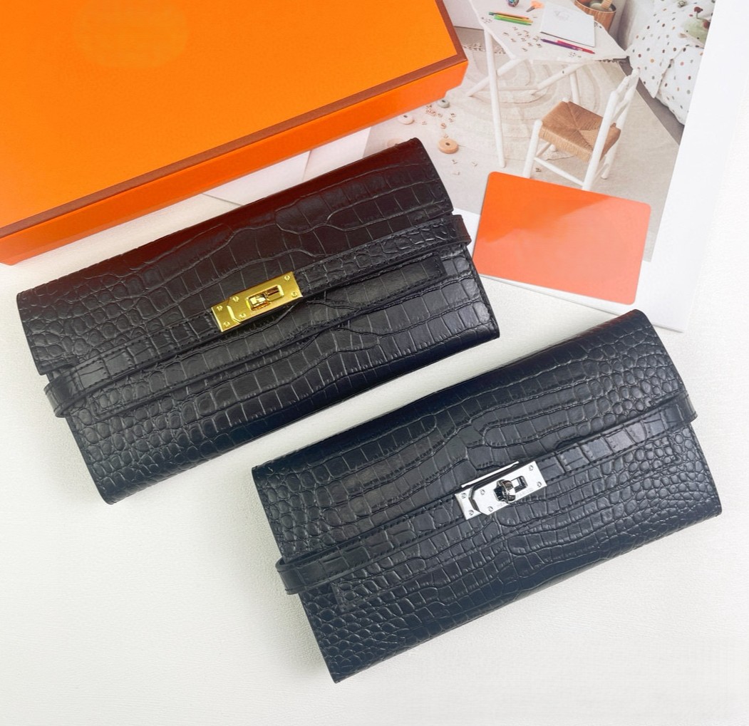 Letter Designer Luxury bag 2025 New Crocodile Pattern Handbag Large Capacity Composite Leather Long Women's Wallet Fashion Versatile lady