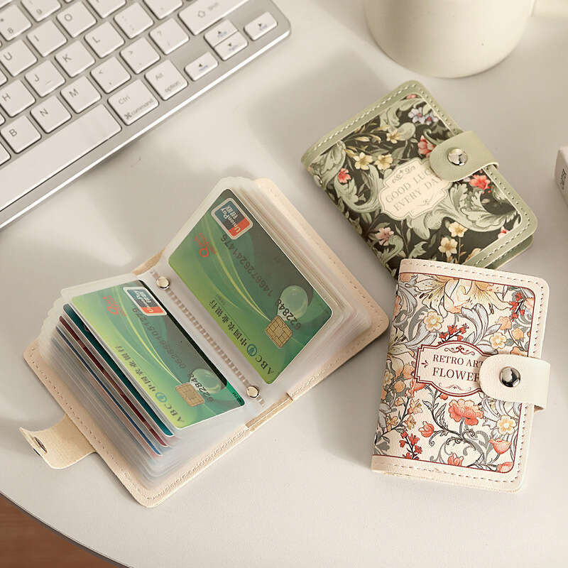 New Floral Oil Painting Women, Multi-Card Slot Bank ID Holder, Large Capacity Card Holder for Women
