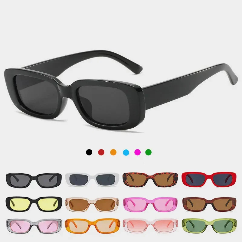 Vintage Black Square Sunglasses Woman Small Rectangle Sun Glasses Female Gradient Clear Mirror Oculos De Sol 250815