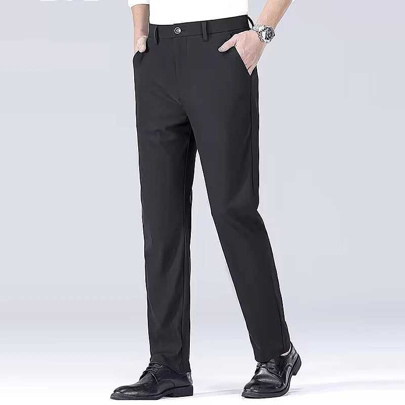 Mens Smart Casual Pants Elastic Sports Mens Quick Drying Pants Spring and Autumn Straight Leg Office Black Work Pants W250819