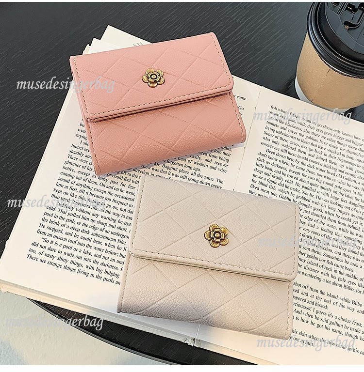 Luxury Brand Designer Purse Camellia Long Wallet For Women 2025 New Korean Style Fashion Coin Purse Large Capacity Fold Clutch For Women