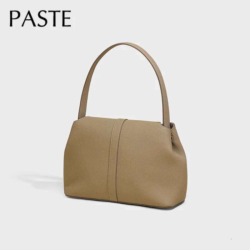 New Kakhi Color Lock Design Women Messenger Genuine Cow Leather Female Crossbody Shoulder Bag Workday Handbag