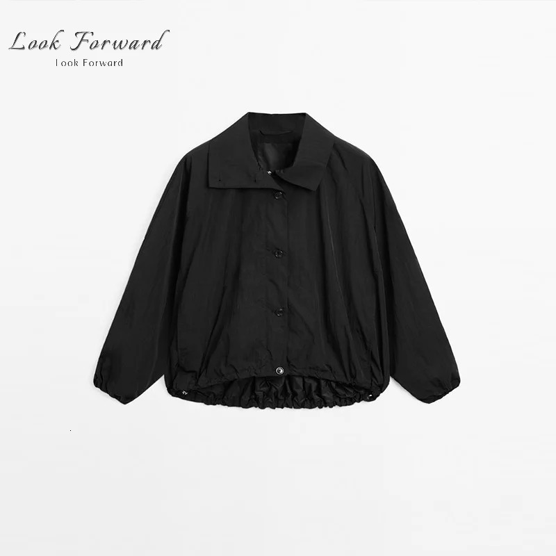 Vintage Drawstring Button Jackets Women Fashion Solid Long Sleeves Stand Collar Zipper Coats Autumn Lady Streetwear 250815