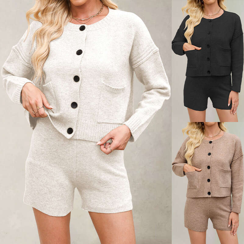 Women's Autumn Winter Pocket Button Knitted Cardigan Jacket New Style B3