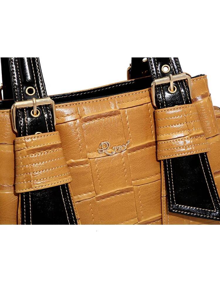 QJBY Designer Brand High Quality Woven Leather Handbag For Women Large Capacity Multi-Layer 2024 New In Crossbody Bags