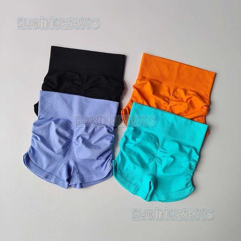 2025 Wrinkle Yoga Pants for Women High Waist Tummy Control Butt Lift Quick-dry Running Peach Sports Shorts H250819