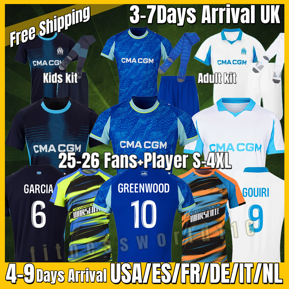 xxxl 4xl 2025 2026 Horse Contest GREENWOOD soccer jerseys sMarseille ANGEL BALERDI GOUIRI RABIOT HARIT MEDINA Rowe football jersey Home Away Fans Player S-4XL
