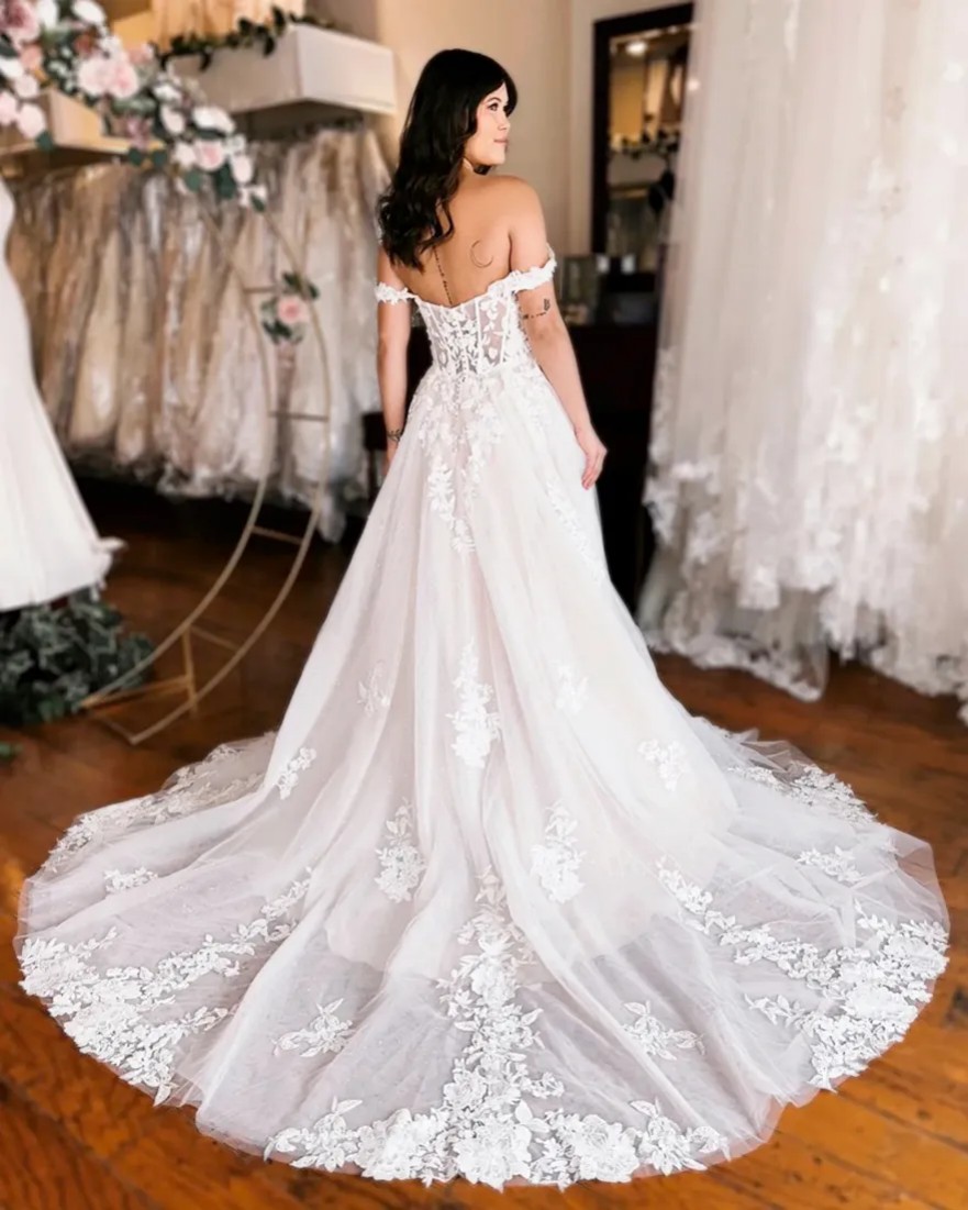 Nov Arabic Aso Ebi Plus Size Lace Bohemian Wedding Dress Floral A-line Ivory High Split Vintage Summer Bridal Gowns Dresses