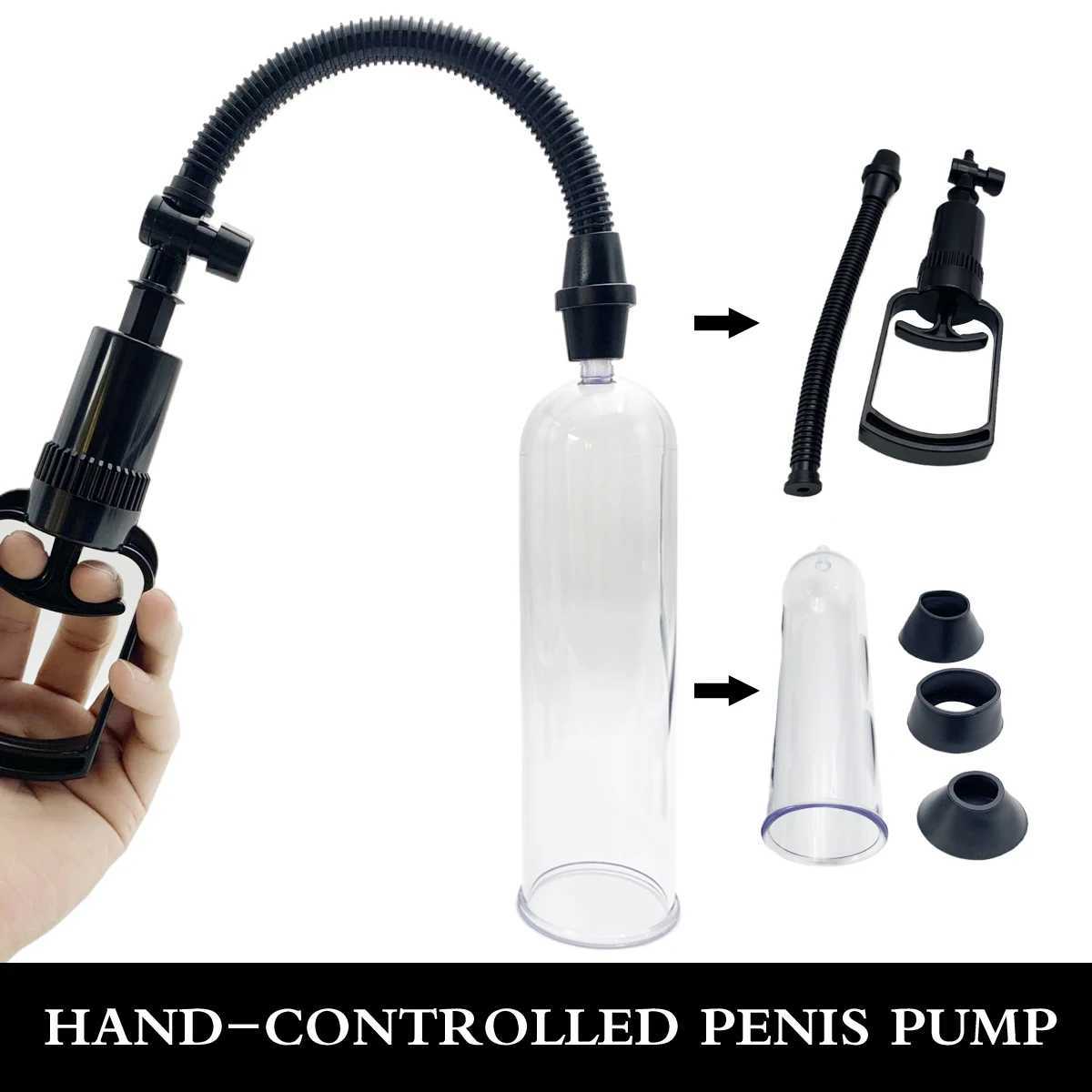 3 Sizes Hand-Controlled Penis Pump Sucking Massage Masturbation Penis Head Stimulation Fun Flirtation Stimulation Adult Sex Toys XJ250819