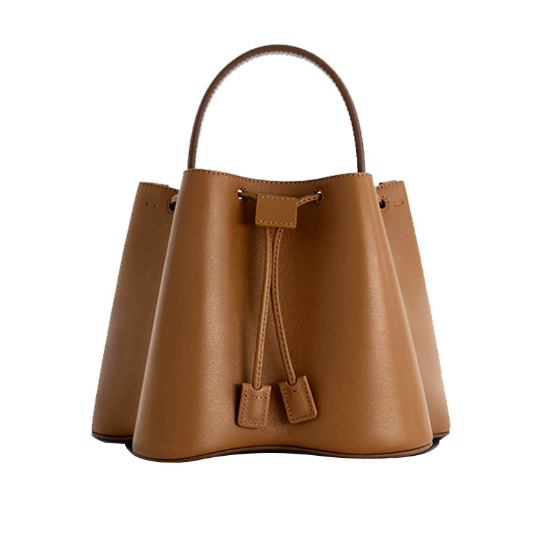New Fashion Elegant Women's Handbag Shipping Designer Luxury Pleated Drawstring Bucket Bag Casual One Shoulder Messenger Bag