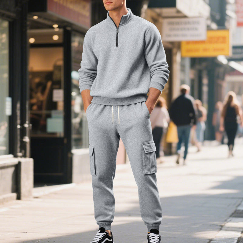 Fleece Cotton Polyester Blank Hoodie Streetwear Sweatpants and Hoodie Set Tracksuit for Men Manufacturer Vintage