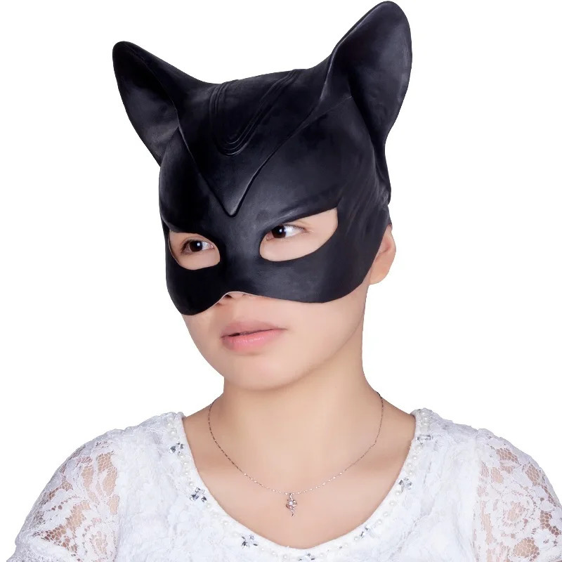 Sexy Cat Woman Selina Kyle Latex Mask Superhero Movie Cosplay Costume Halloween Party Masks 250818