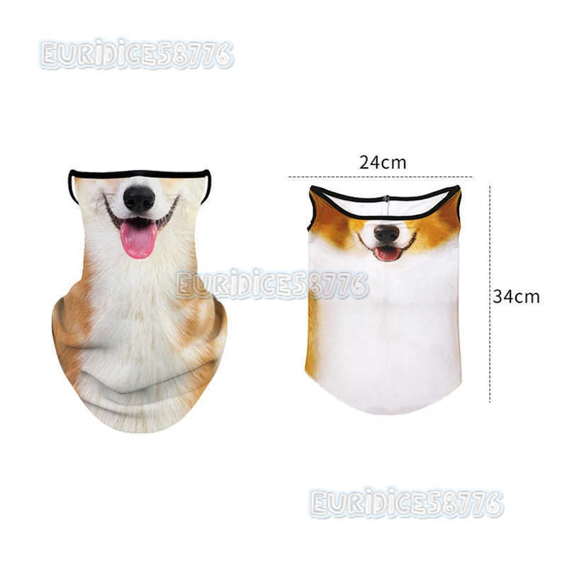 1pc 3D Cat Dog Cute Animal Balaclava Motorcycle Hat Summer lce Silk Breathable Bandana Cycling Running Face Mask Cover Scarf H250819