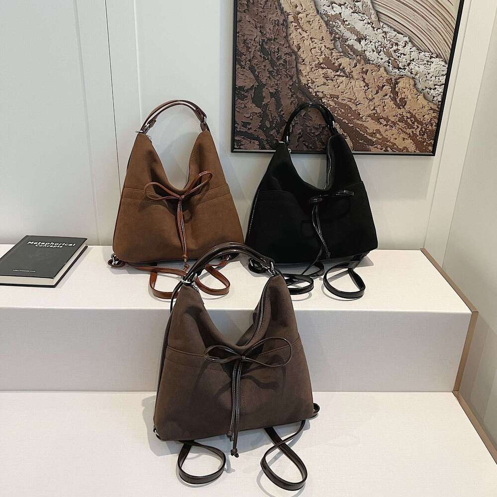 Trendy Multi back Bags 2024 New Bow Backpack Commuter Large Capacity Single Shoulder Tote Bag