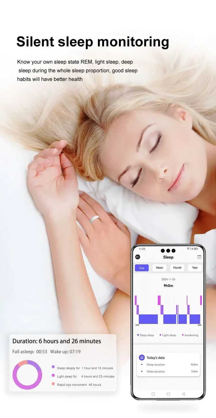 2025 New For Huawei Xiaomi Samsung Apple Smart Ring NFC Heart Rate Blood Pressure Multi-Sport Monitor 5ATM SmartRing Women Men W250819