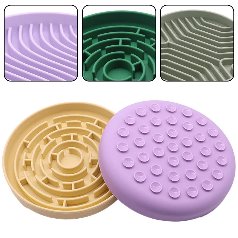 Pet Anti-choking Feeder Dog Food Bowl Pet Supplies Silicone Feeding Bowls Mat for Non-sliping Distracted Licking Plate Cutlery 250813