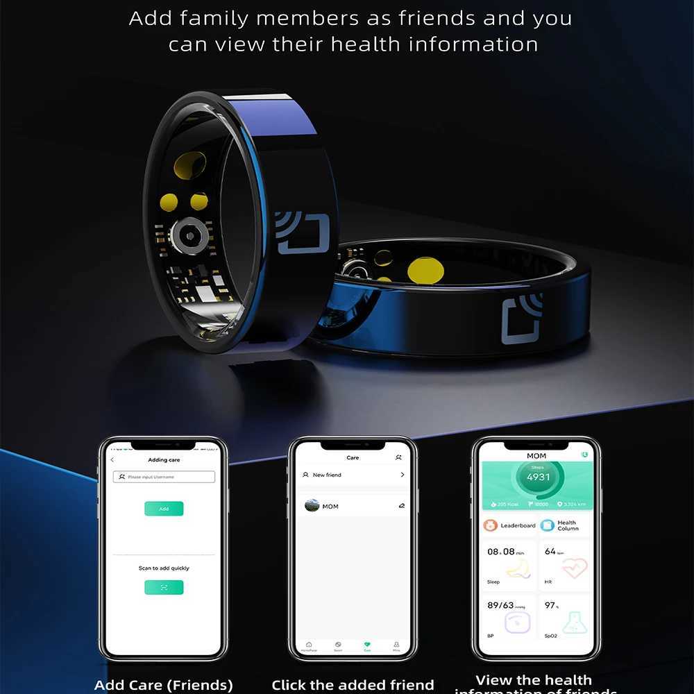 Smart Ring NFC Health Fitness Tracker Multi Sports Health Ring Sleep Tracker Heart Rate Blood Pressure Men Women Gifts VS R08 R02 W250819