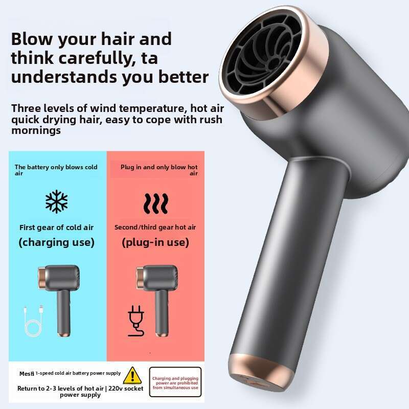 Rechargeable High-Speed Negative Ion Cordless Hair Dryer for Quick and Efficient Home Use