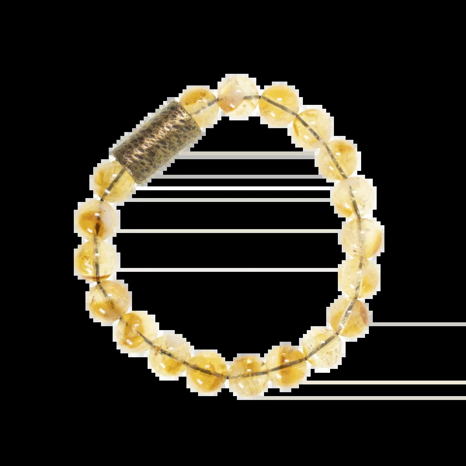 Natural Citrine Rudraksha Seed Space Stretch Bracelet Brass Metal Health Lucky OM Jewelry Blessing Women Gift Items For Mom 250815