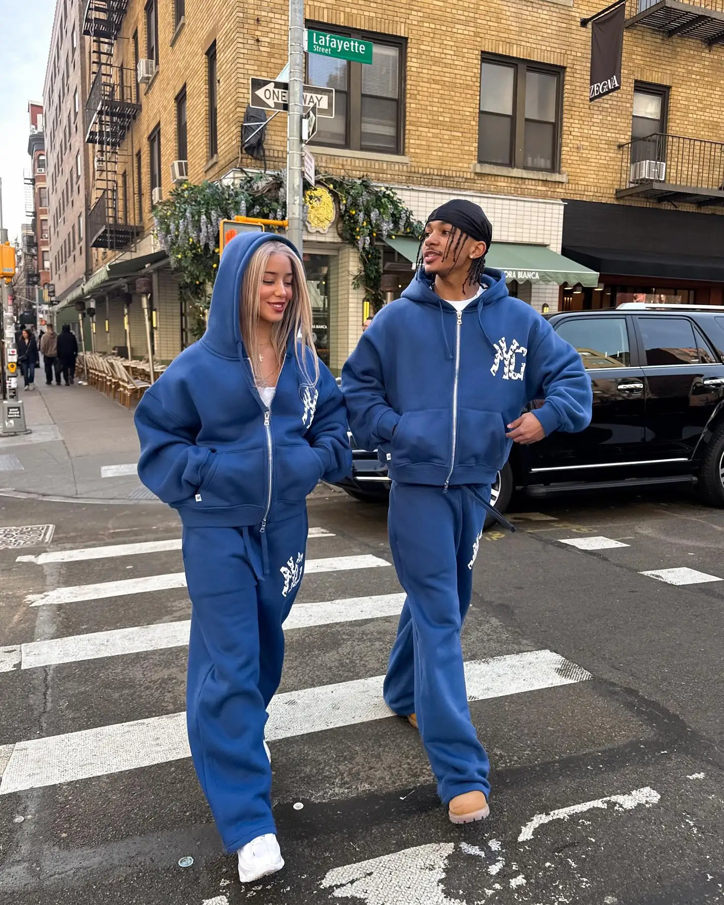 Harajuku Hip Hop Y2k Tracksuit Men Letter Print Black Twopiece Set Clothes Zipper Hoodie Baggy Sweatpants Casual Streetwear 250818