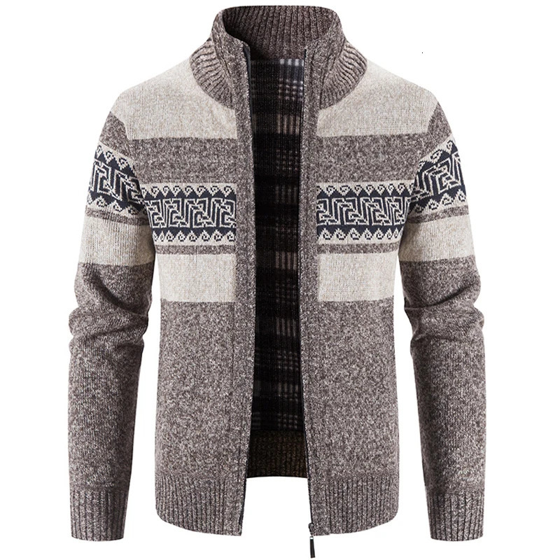 Knitted Cardigan For Men in Autumn and Winter Korean Sweater Stand Collar Joker Casual Coat Mens 250819