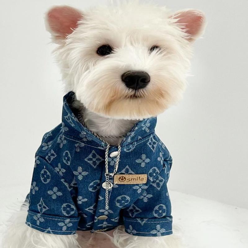 Dog Clothes Autumn Winter New Denim Jacket Golden Retriever Giant Poodle Samoyed Border Collie Large Dogs Teddy Pomeranian Bichon Puppy 5656