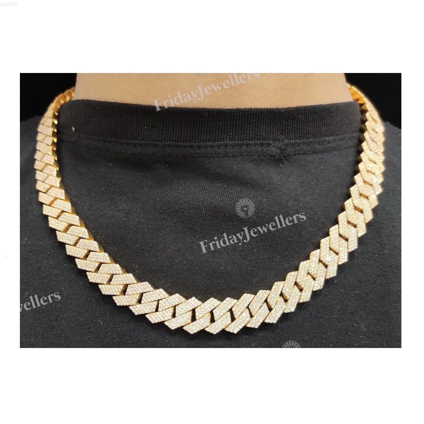 13MM 20 Inches New Designed Hip Hop Iced Out Cuban Chain Necklace VVS Clarity Moissanite Diamond Mens Cuban at Factory Price